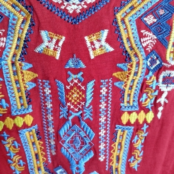 Calessa Embroidered V-Neck Short Sleeve Top sz 3X - Picture 5 of 8